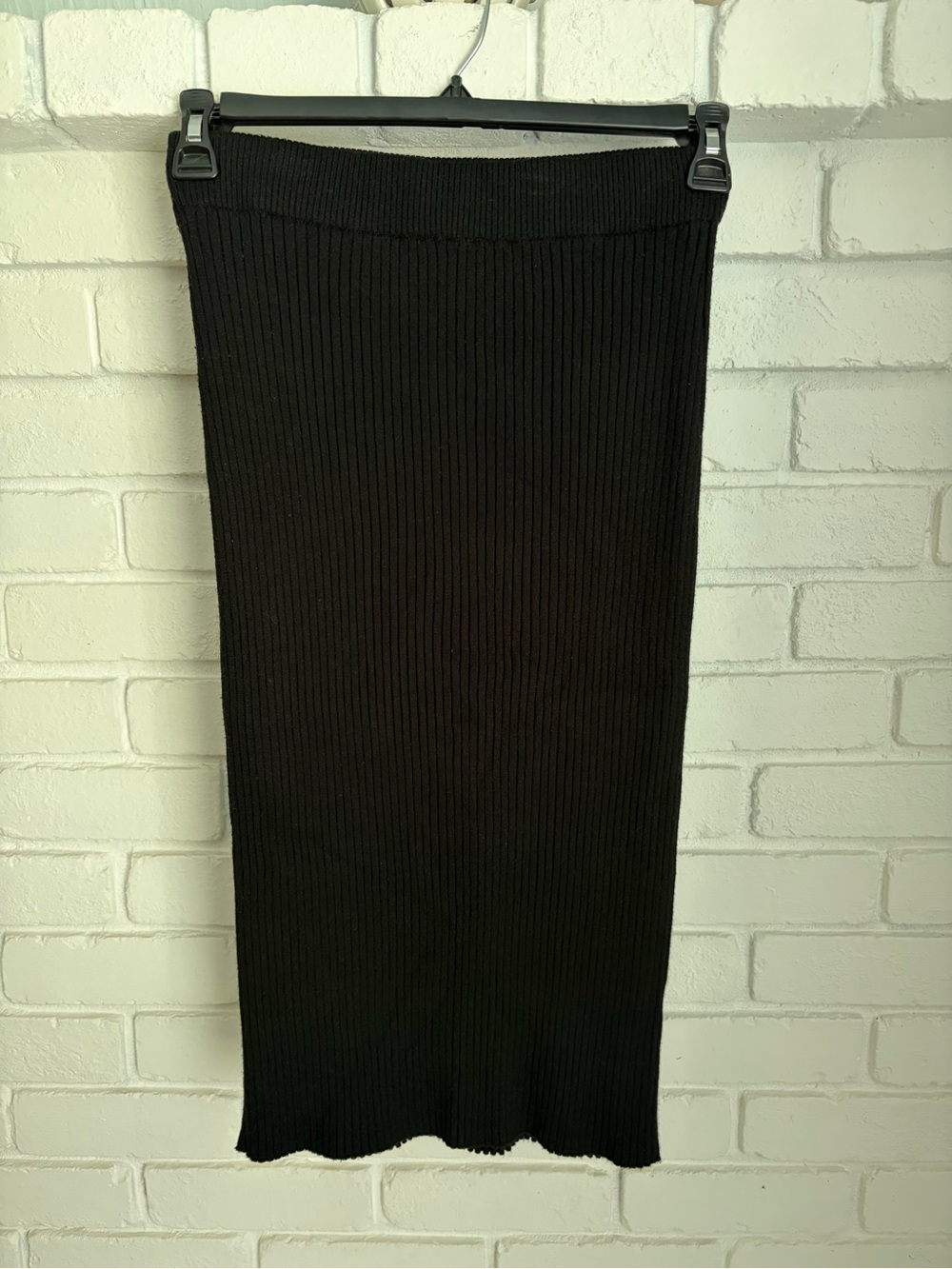 Banana Republic Black Ribbed Midi Skirt